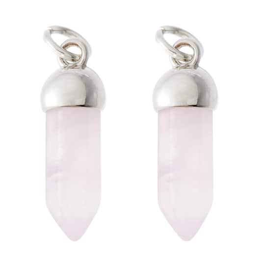 12 Packs: 2 ct. (24 total) Signature Color Shop Rose Quartz Point Charms by Bead Landing™